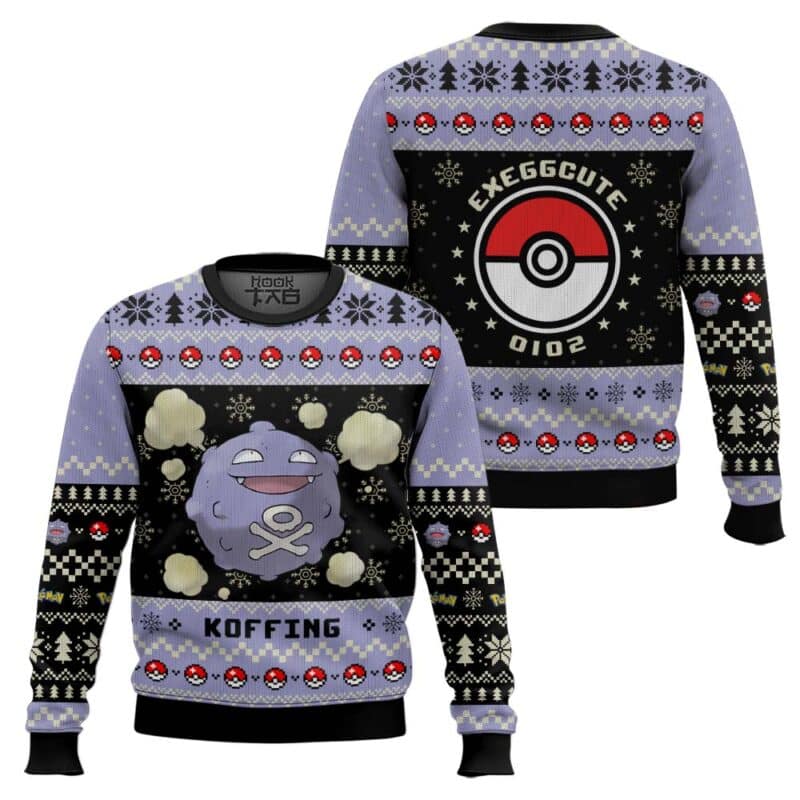 Koffing Ugly Christmas Sweater, PKM Holiday Sweater, Funny Christmas Gift