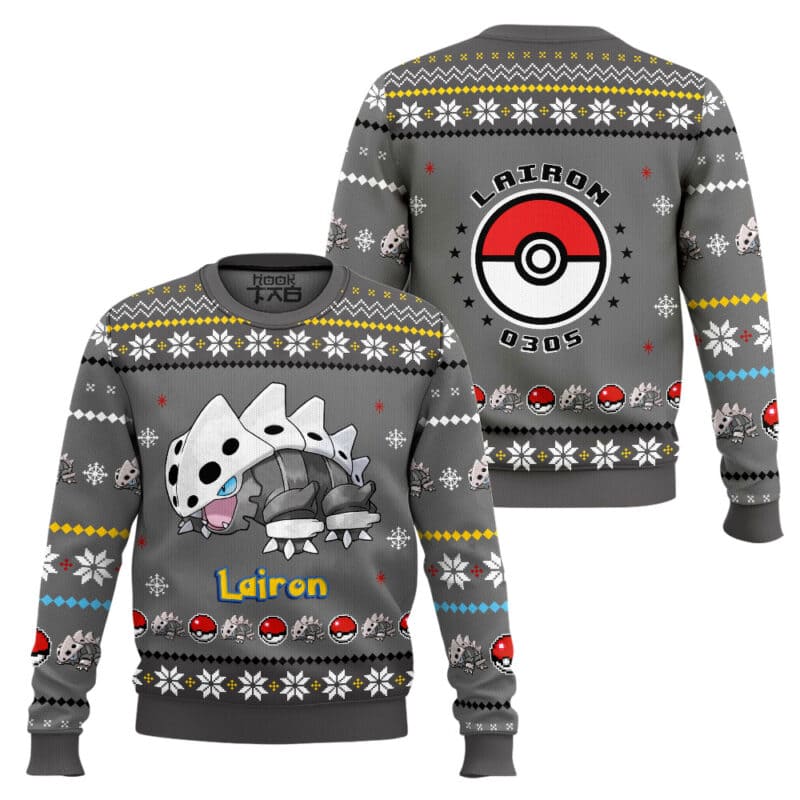 Lairon Ugly Christmas Sweater, PKM Gen 3 Anime Xmas Sweatshirt