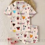 Magical Place DN Snack Unisex Satin Pajamas, DN Snack Pajamas, Long Sleeve And Short Styles