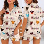 Magical Place DN Snack Unisex Satin Pajamas, DN Snack Pajamas, Long Sleeve And Short Styles - Image 8