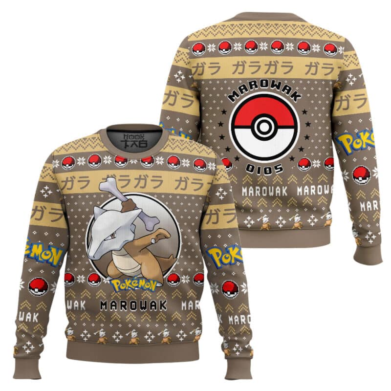 Marowak Ugly Christmas Sweater, PKM Holiday Gift, Funny Winter Pullover