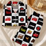 McQueen 95 Ka-chow Unisex Satin Pajamas Set, Pajamas, Long Sleeve And Short Styles