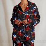 Mickey Fantasia 85th Unisex Satin Pajamas Set, Spooky Season Pajamas , Long Sleeve And Short Styles - Image 5