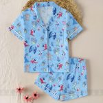 Mickey Fantasia Sorcerer Unisex Satin Pajamas Set, Spooky Season Pajamas, Long Sleeve And Short Styles