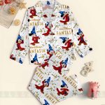Mickey Fantasia Unisex Satin Pajamas Set, Spooky Season Pajamas , Long Sleeve And Short Styles - Image 3