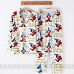 Mickey Fantasia Unisex Satin Pajamas Set, Spooky Season Pajamas , Long Sleeve And Short Styles - Image 5