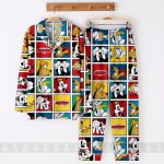 Mickey Friends Big Face Unisex Satin Pajamas Set, Spooky Season Pajamas , Long Sleeve And Short Styles