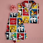Mickey Friends Big Face Unisex Satin Pajamas Set, Spooky Season Pajamas , Long Sleeve And Short Styles - Image 5