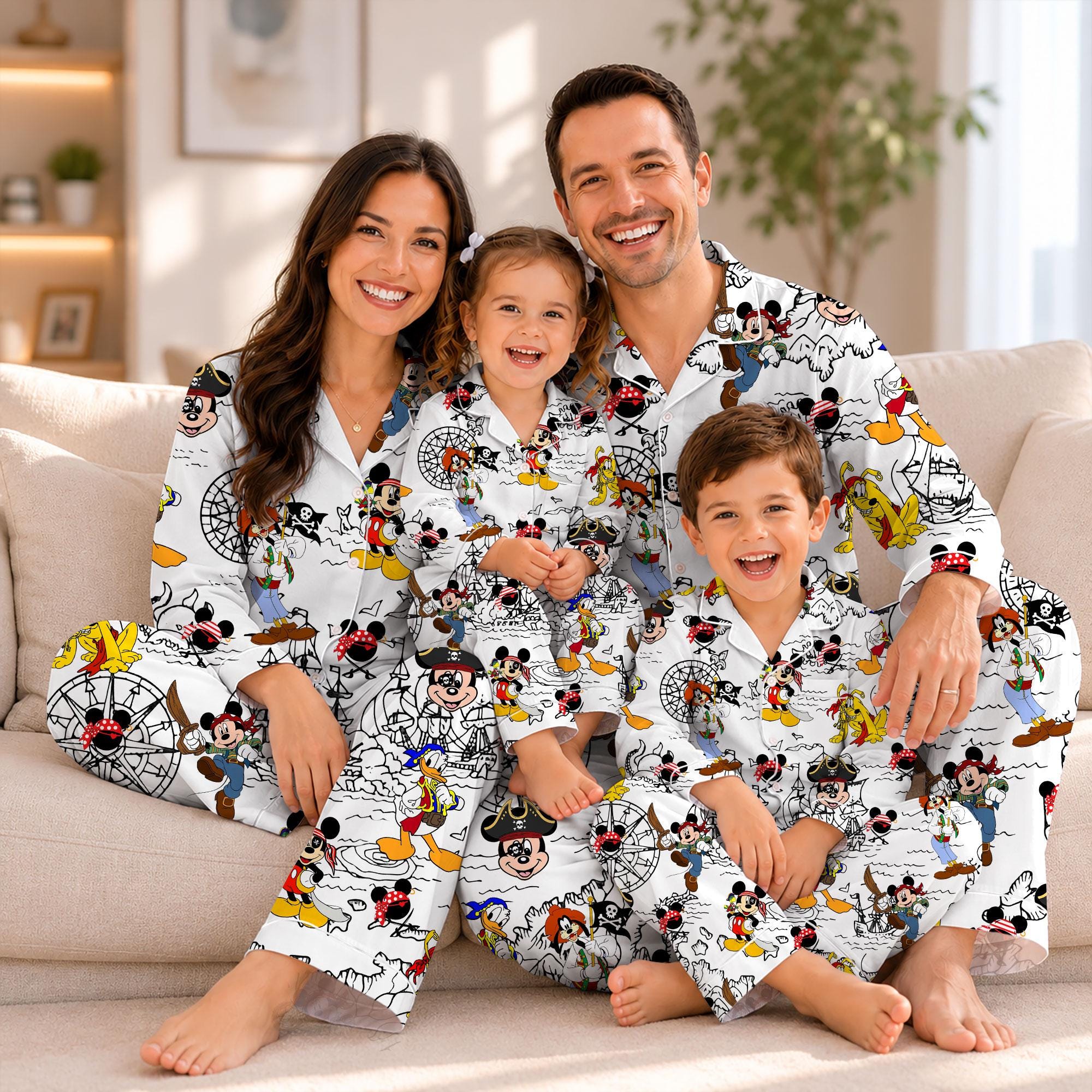 Mickey Friends Donald Pluto Goofy Crew PJs, Disney Pirate Pajamas, Family Disney Trip PJs Mickey Friends Donald Pluto Goofy Crew PJs, DN Pirate Pajamas, Family DN Trip PJs - Image 1