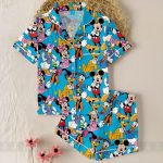 Mickey Minnie Donald Daisy Satin Pajamas Set, Short or Long Styles (Trip 2026) - Image 2