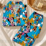 Mickey Minnie Donald Daisy Satin Pajamas Set, Short or Long Styles (Trip 2026) - Image 4