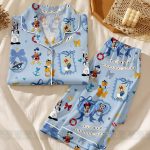Mickey Minnie Locket Coquette Bow Cruise Line Unisex Satin Pajamas, Long Sleeve And Short Styles - Image 2