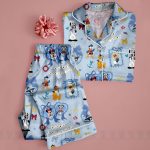 Mickey Minnie Locket Coquette Bow Cruise Line Unisex Satin Pajamas, Long Sleeve And Short Styles - Image 4