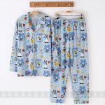 Mickey Minnie Locket Coquette Bow Cruise Line Unisex Satin Pajamas, Long Sleeve And Short Styles - Image 5