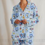 Mickey Minnie Locket Coquette Bow Cruise Line Unisex Satin Pajamas, Long Sleeve And Short Styles - Image 6