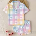 Mickey Pastel Unisex Satin Pajamas Set, Spooky Season Pajamas , Long Sleeve And Short Styles - Image 2