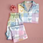 Mickey Pastel Unisex Satin Pajamas Set, Spooky Season Pajamas , Long Sleeve And Short Styles - Image 3