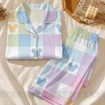 Mickey Pastel Unisex Satin Pajamas Set, Spooky Season Pajamas , Long Sleeve And Short Styles - Image 4