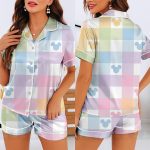 Mickey Pastel Unisex Satin Pajamas Set, Spooky Season Pajamas , Long Sleeve And Short Styles - Image 8