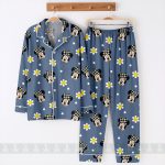 Minnie Daisy Flower Polka Dot Unisex Satin Pajamas, Pajamas, Long Sleeve And Short Styles - Image 4