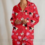 Minnie Heart Bow Unisex Satin Pajamas Set, DN Valentines Pajamas, Long Sleeve And Short Styles - Image 6
