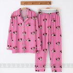 Minnie Mouse Pink Stripe Satin Pajama Set, Kids Youth Sleepwear (ShortLong) - Image 5