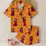 Mother Gothel Unisex Satin Pajamas Set, Spooky Season Pajamas , Long Sleeve And Short Styles