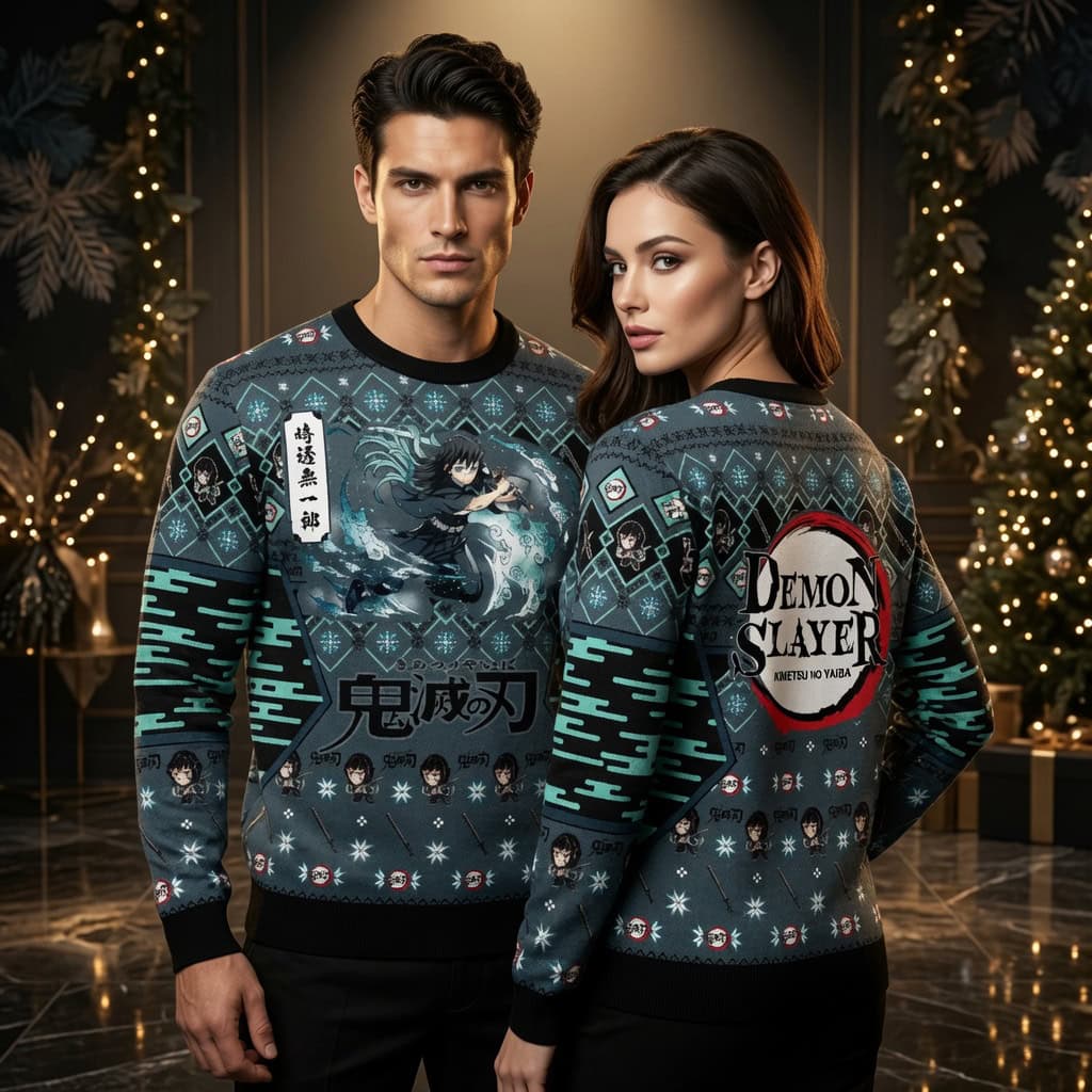 Muichiro Tokito Demon Slayer Ugly Christmas Sweater - Kimetsu No Yaiba Mist Hashira Anime Holiday Sweater