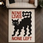 Mystic Cat Silhouette Halloween Washable Area Rug Soft Home Floor Carpet for Modern Interiors - Image 2