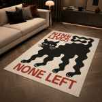 Mystic Cat Silhouette Halloween Washable Area Rug Soft Home Floor Carpet for Modern Interiors