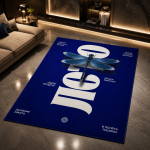 Mystic Dragonfly Blue Carpet Decorative Area Rug Cozy Living Room Carpet Home Accent