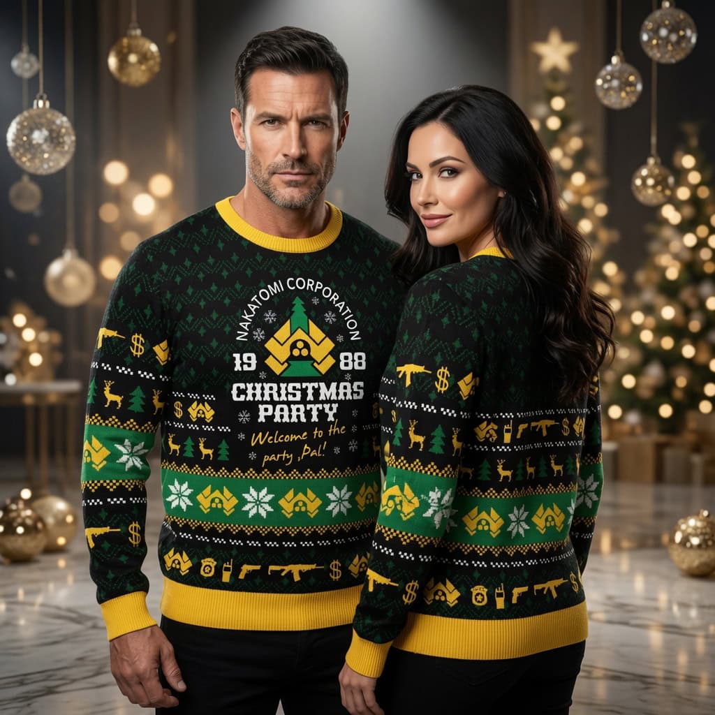 Nakatomi Christmas Party Ugly Sweater Die Hard Christmas Sweater