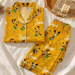Personalized Pluto Satin Pajamas Set, Kids Sleepwear, ShortLong Styles