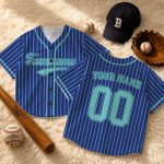 Personalized Royal Blue Teal Baseball Jersey, Custom Team Name Number Shirt, Kids Sports Apparel