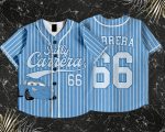 Personalized Sally Carrera Kids and Youth Baseball Jersey, DN Cars Blue Baseball Jersey, Summer Vacation - Image 3