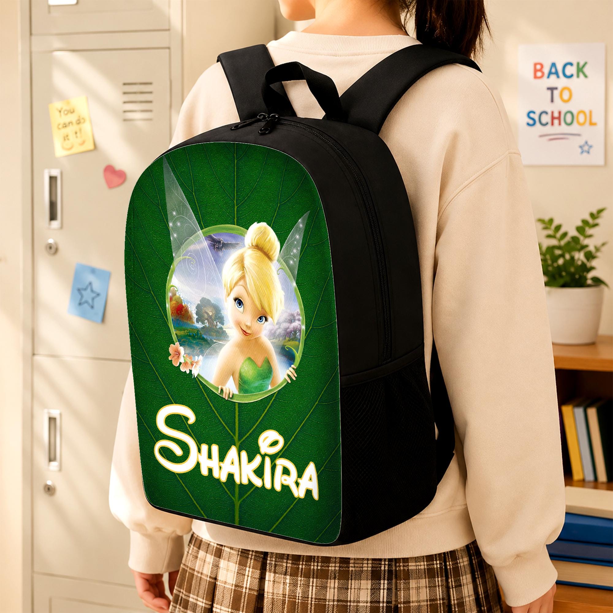 Personalized Tinker Bell Backpack, Custom Name Fairy School Bag, Back To School Gift 4522756160 Personalized Tinker Bell Backpack, Custom Name Fairy School Bag, Back To School Gift 4522756160 - Image 1