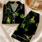 Peter Pan Neverland Unisex Satin Pajamas Set, Spooky Season Pajamas , Long Sleeve And Short Styles