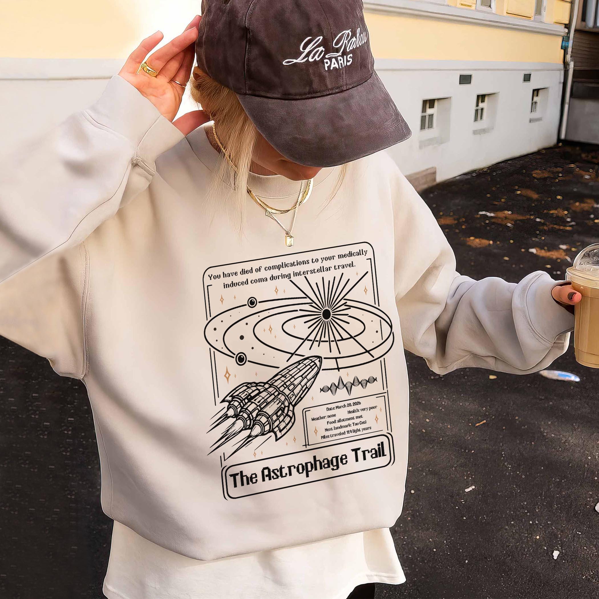 Project Hail Mary Astrophage Trail Sweatshirt, Sci-Fi Space Graphic Tee Project Hail Mary Astrophage Trail Sweatshirt, Sci-Fi Space Graphic Tee - Image 1