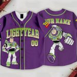 Purple Buzz Lightyear Kids and Youth Baseball Jersey, Aldult Unisex Varsity Baseball Jersey, Summer Vacation