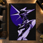 Purple Sci Fi Robot Rug Contemporary Area Rug Non-Slip Carpet for Bedroom Living Room - Image 2