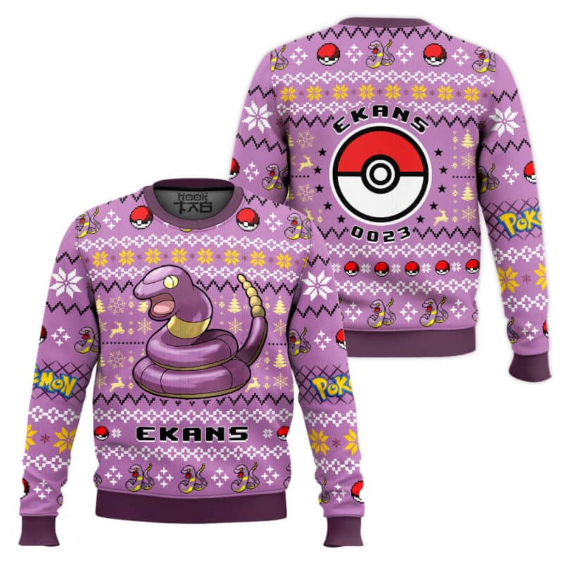 Retro Ekans Christmas Sweater, 90s Nostalgia Gamer Holiday Top Retro Ekans Christmas Sweater, 90s Nostalgia Gamer Holiday Top - Image 1