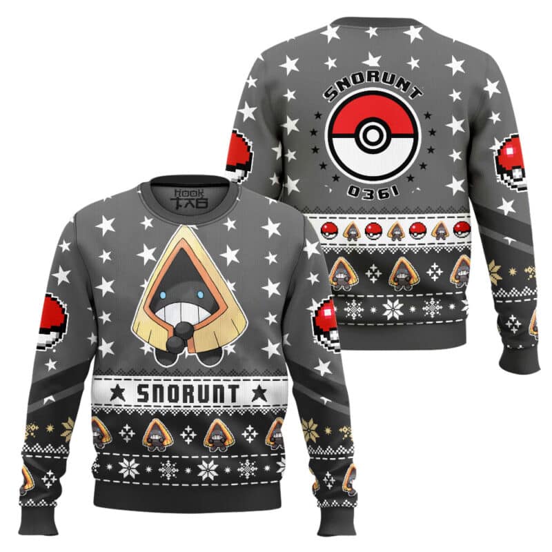 Snorunt Ugly Christmas Sweater, Pokemon Gen 3 Anime Xmas Sweatshirt Snorunt Ugly Christmas Sweater, PKM Gen 3 Anime Xmas Sweatshirt - Image 1