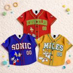 SN Knuckles Tails Baseball Jersey, Custom Family Vacation Shirt