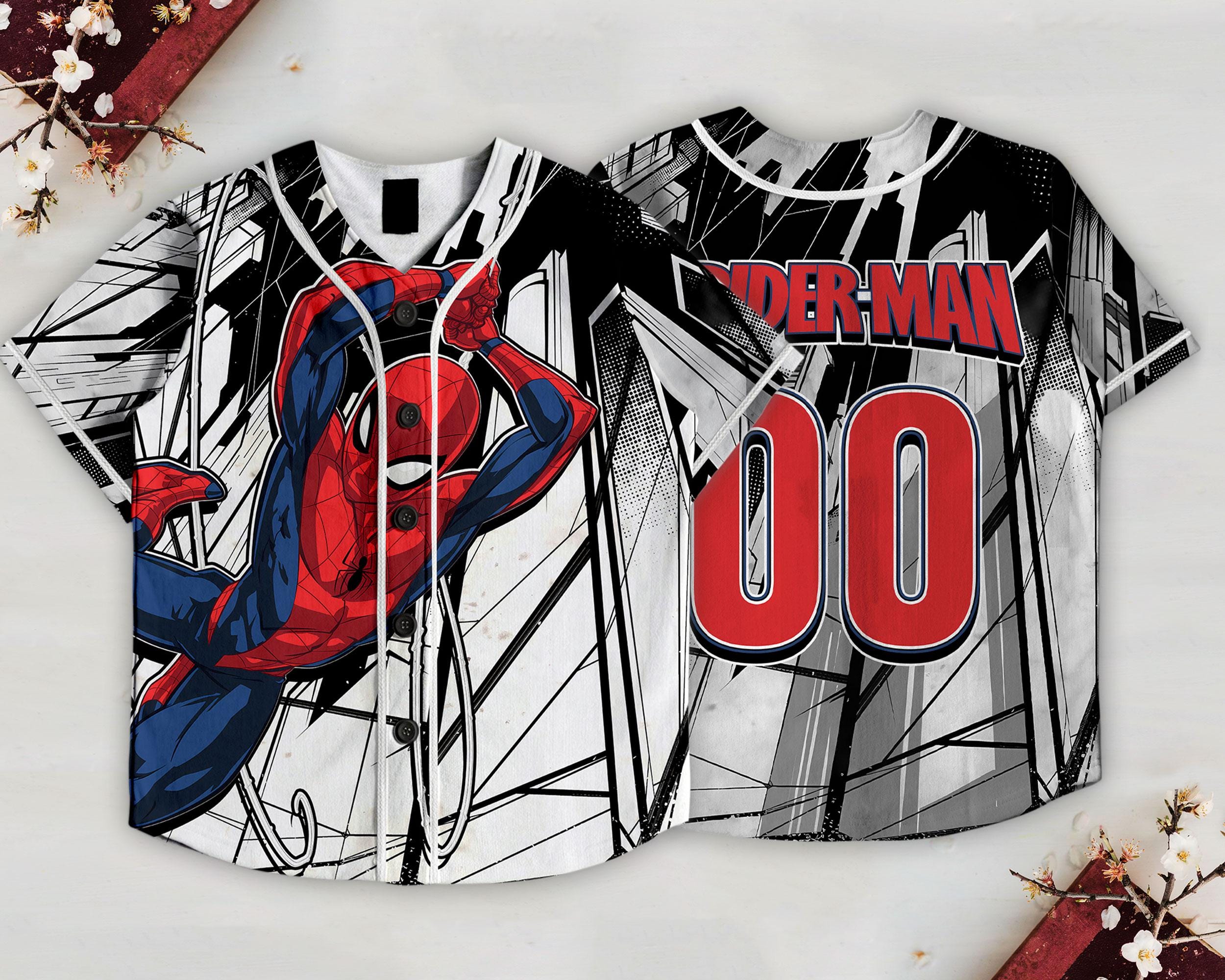 Spider-Man Baseball Jersey, Kids Youth Adult Varsity Summer Vacation Spider-Man Baseball Jersey, Kids Youth Adult Varsity Summer Vacation - Image 1