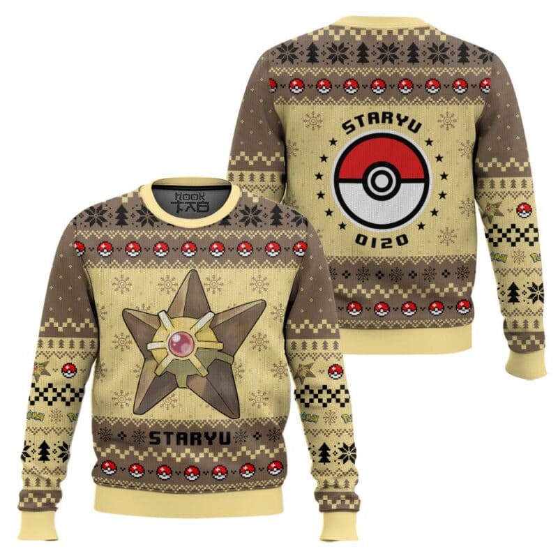 Staryu PKM Ugly Christmas Sweater, Holiday Knit Pullover, Anime Xmas Gift