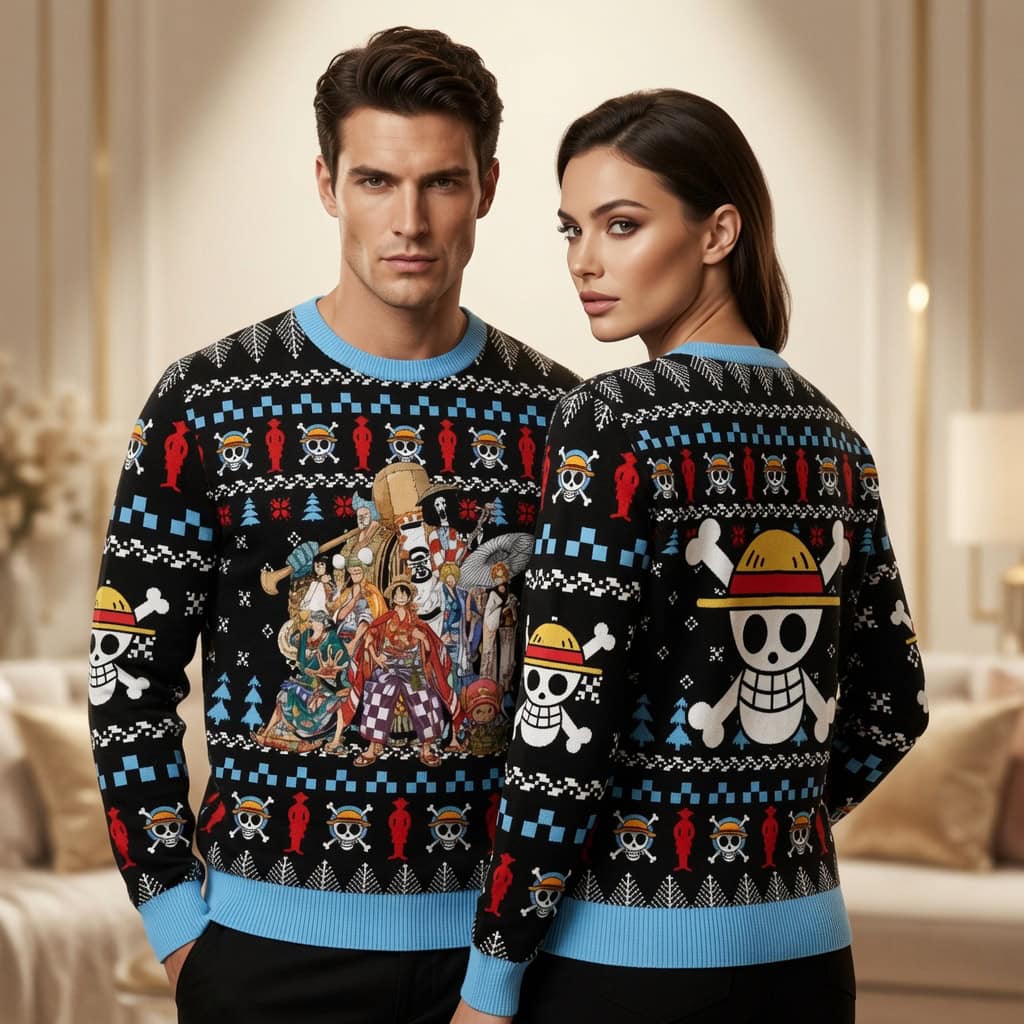 Straw Hat Crew Black OP Christmas Sweater