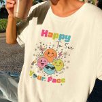 Teacher Comfort Colors Shirt Happy To See Your Face, Back to School Gift - Image 3