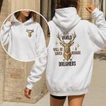 Terrasen Hoodie, The World Will Be Saved By Dreamers, Deer Graphic Sweatshirt - Image 3