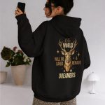 Terrasen Hoodie, The World Will Be Saved By Dreamers, Deer Graphic Sweatshirt - Image 4