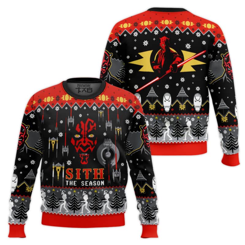 Tis The Sith Season Ugly Christmas Sweater, Sci Fi Villain Xmas Sweatshirt